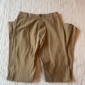 Cotton Riders Euro Riding Jodhpurs Jods Tan Cotton Lycra Knee Patches Girls 12